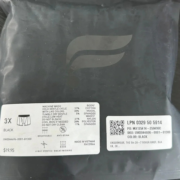 Fabletics 24-7 Boxer Brief 5” Black 3X - Picture 3 of 3
